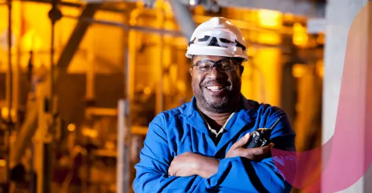Industrial Worker with Hard Hat